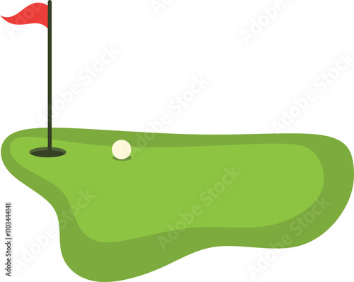 Illustration of Golf Ball on Putting Green