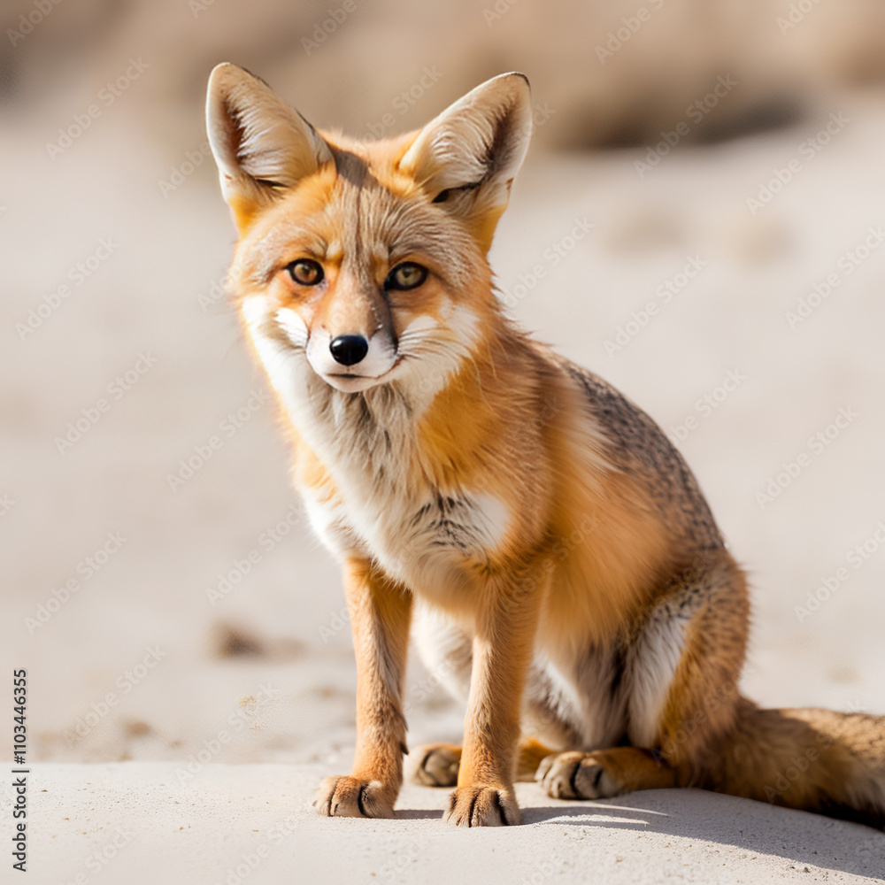 Fototapeta premium kit fox on white background