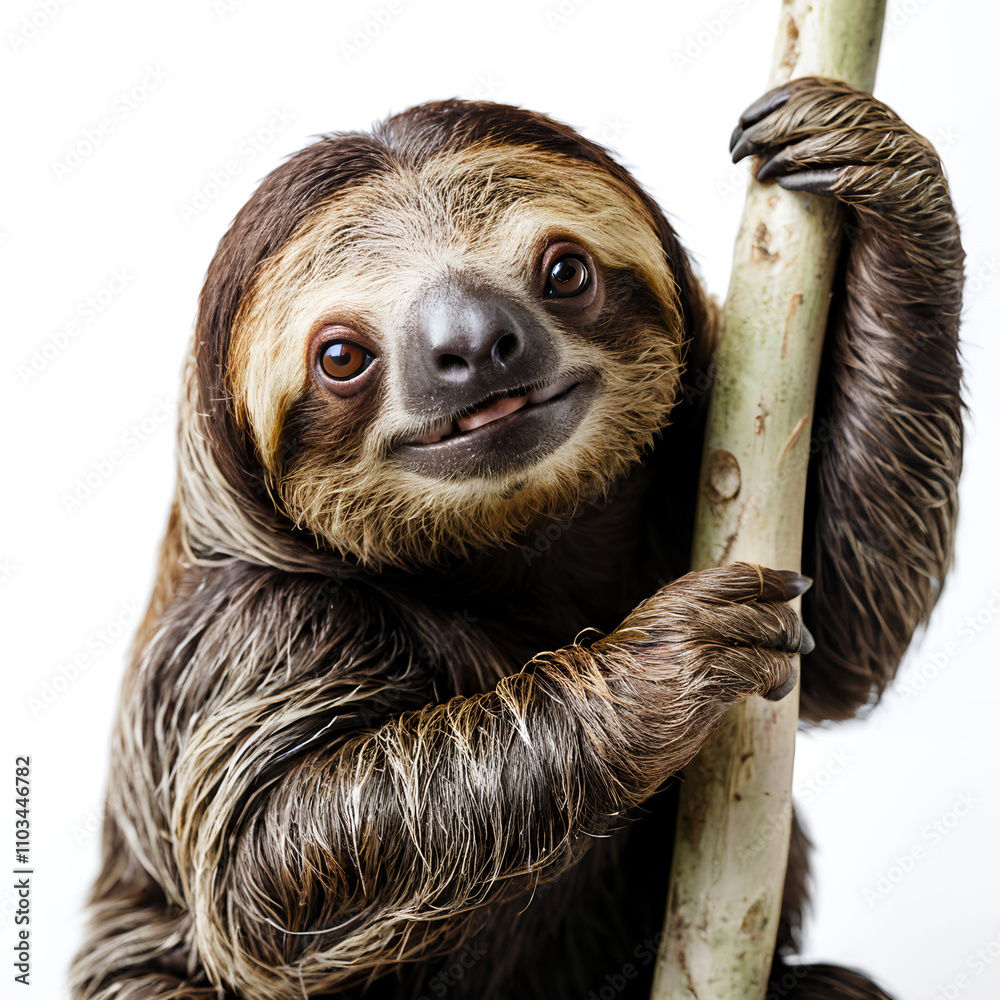 Fototapeta premium Sloth on white background
