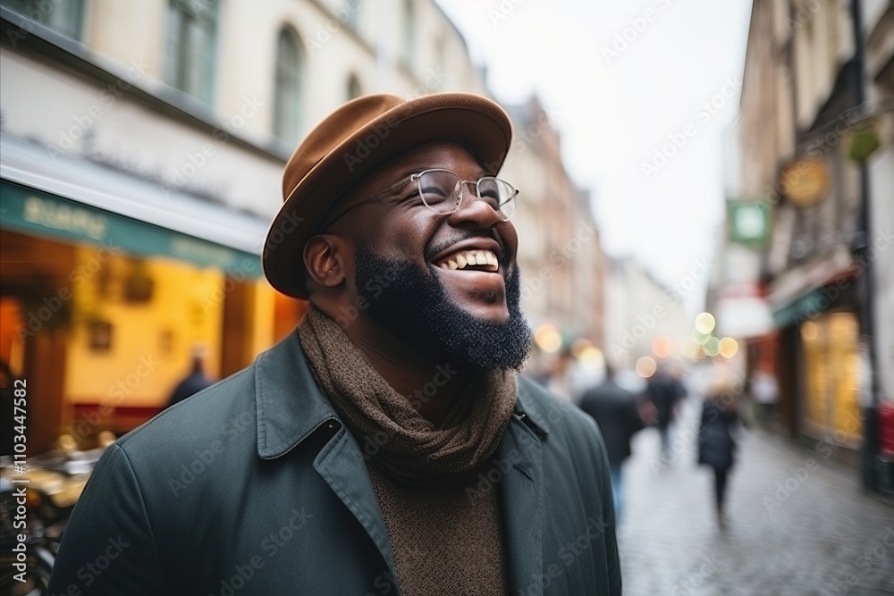 Portrait of a smiling african american man in the city Portrait of a smiling african american man in the city