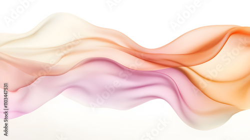 Dynamic colorful waves in soft hues create serene and flowing visual effect, perfect for backgrounds or artistic designs