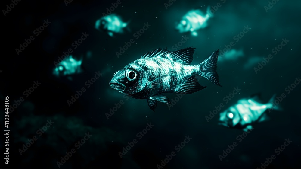 Naklejka premium Underwater fish encounter ocean photography marine life close-up exploration