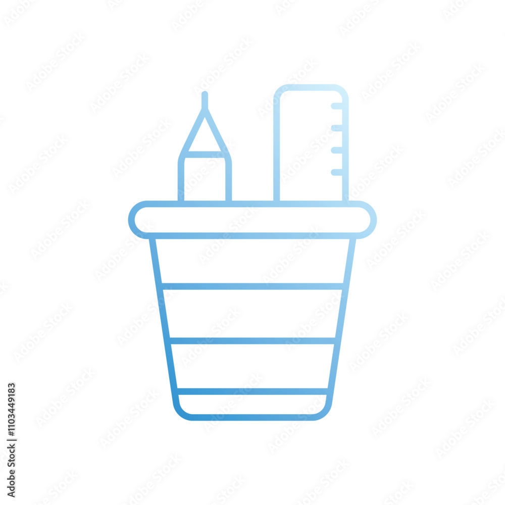 Pencil Holder vector icon stock illustration Pencil Holder vector icon stock illustration