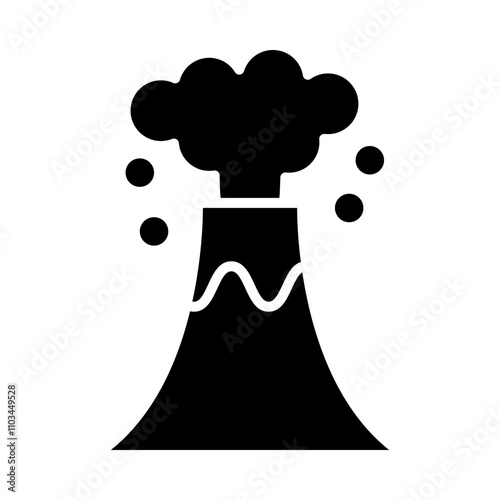 Volcano eruption glyph icon