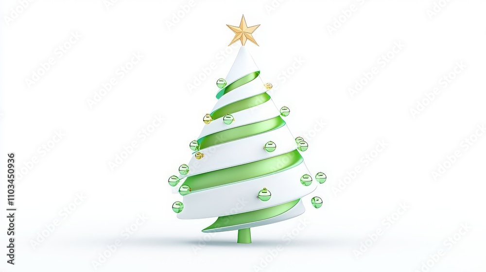 Christmas tree toy, with delicate details and a glossy finish, set against a pure white background. Ideal for Christmas-themed designs and holiday decorations. Christmas tree toy, with delicate details and a glossy finish, set against a pure white background. Ideal for Christmas-themed designs and holiday decorations.