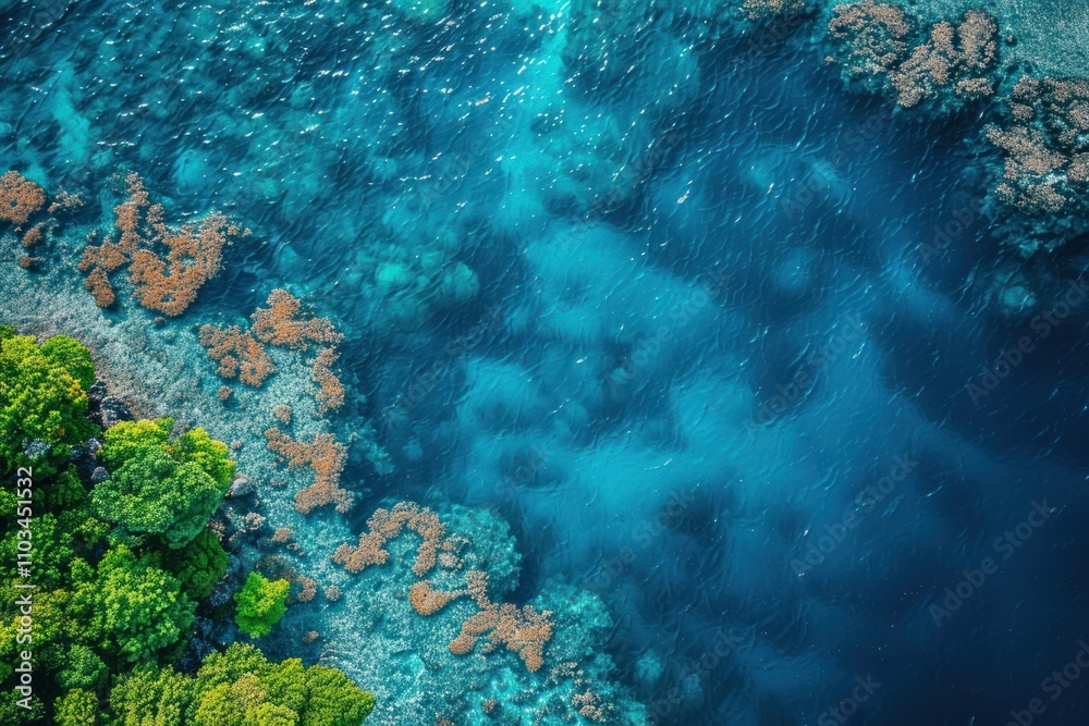 Fototapeta premium Photo of coral reefs from a drone