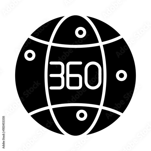 360-Degree View glyph icon