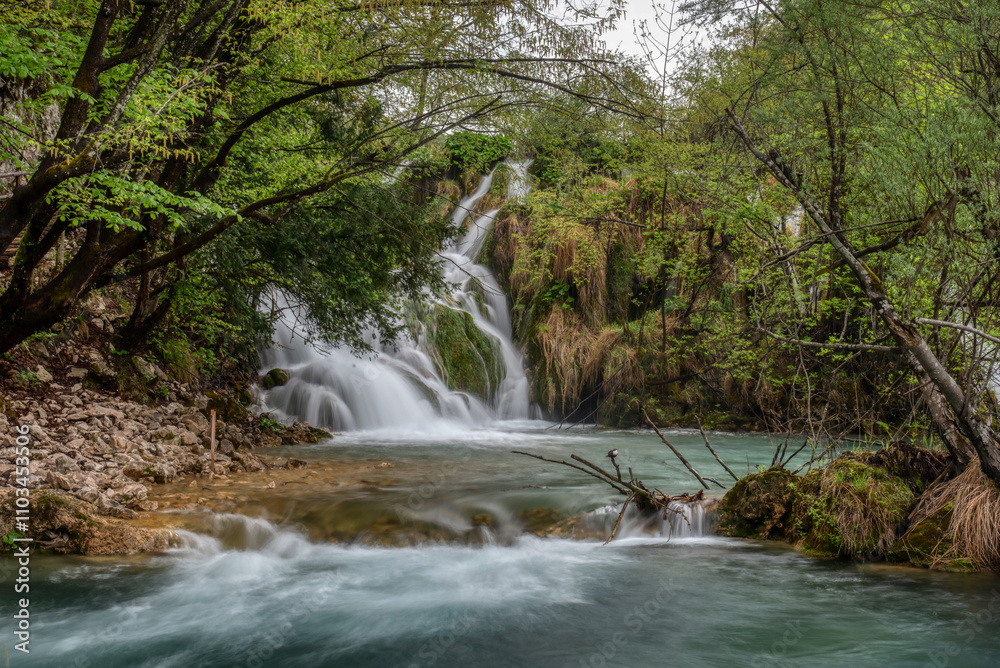 Plitvice Lakes National Park. Croatian famous resort. Plitvice Lakes National Park. Croatian famous resort.