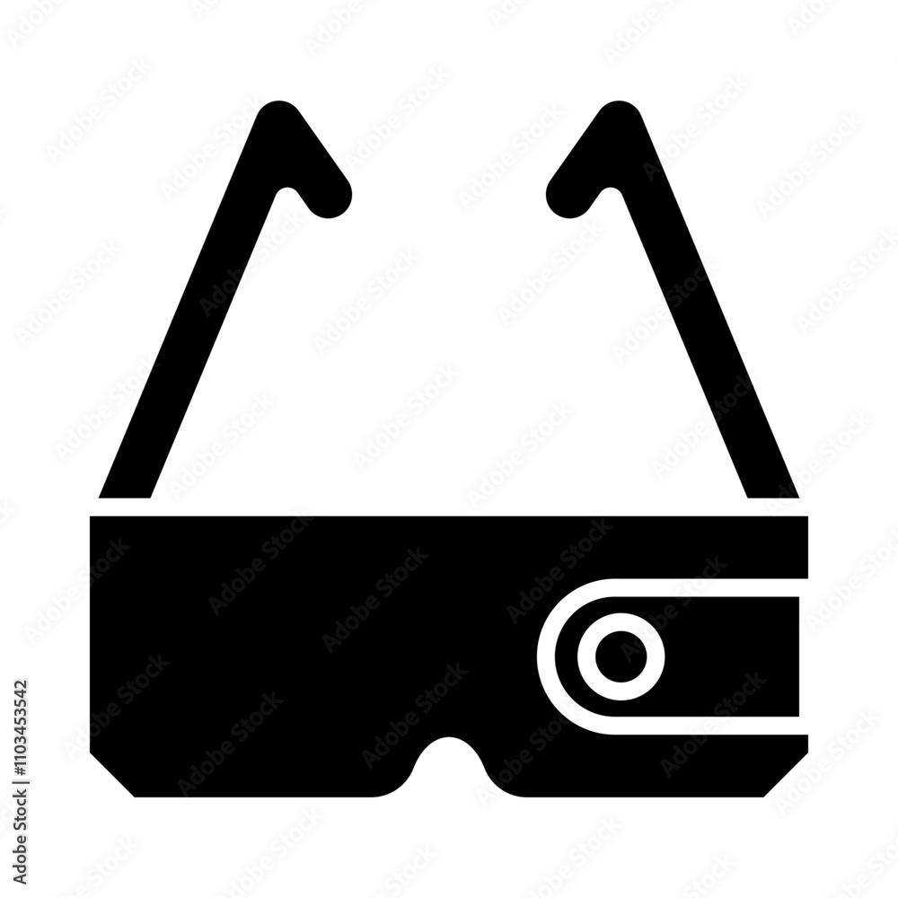 Augmented Reality Glasses glyph icon