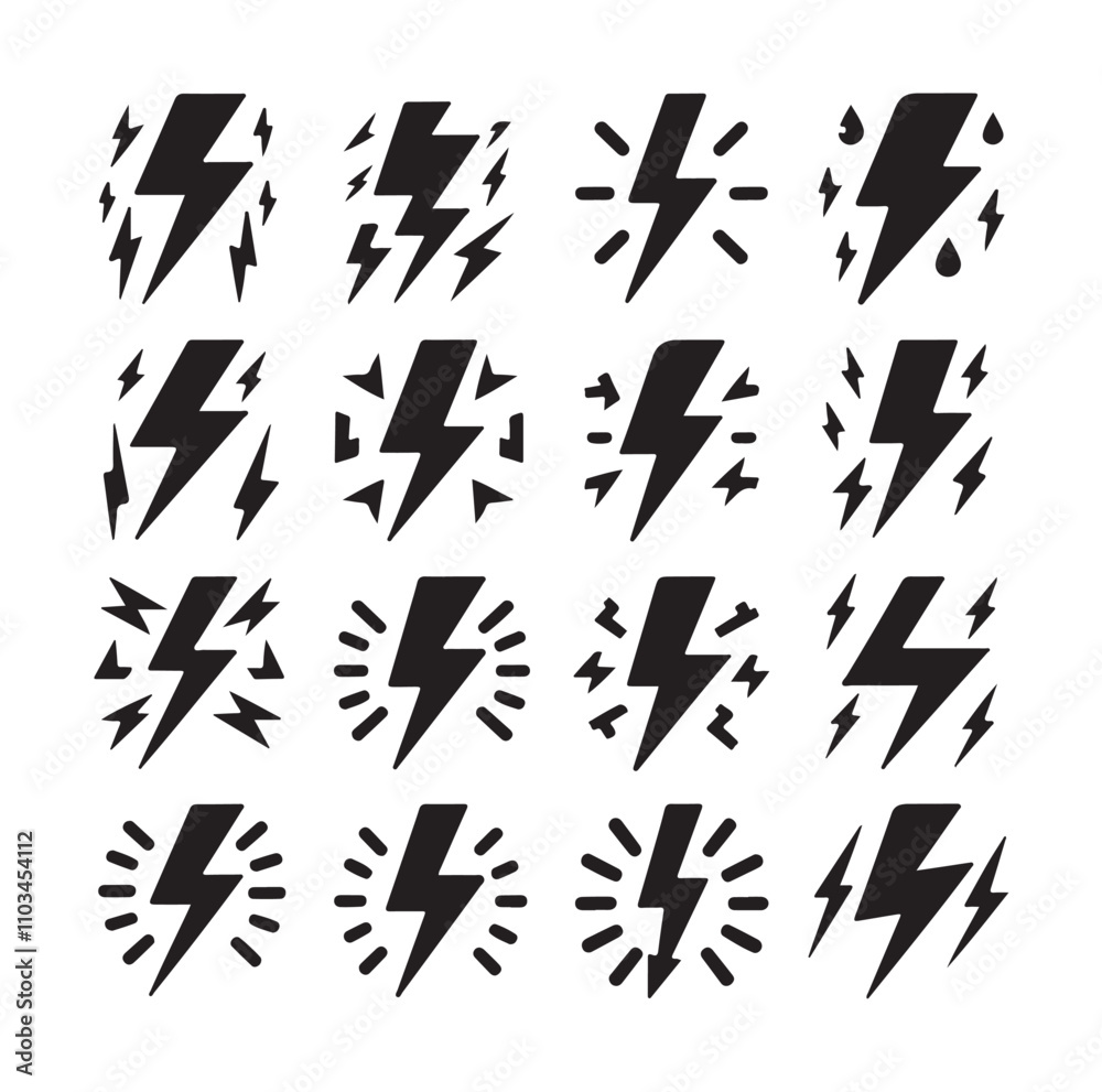 Lightning bolt silhouette vector illustration Lightning bolt silhouette vector illustration