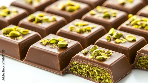 Close-Up of a Delicious Pistachio Chocolate Bar photo