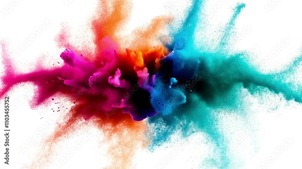 double pink and blue color splash