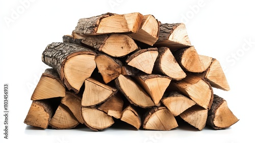 Stacked Firewood Logs for Fireplace - Rustic Wooden Texture