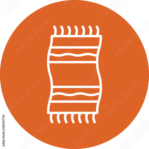 Beach Towel line circle icon