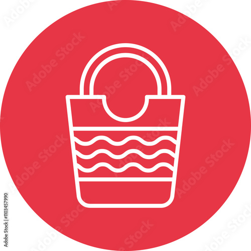 Beach Bag line circle icon