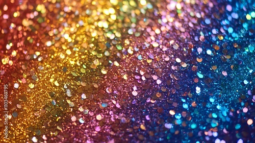 Vibrant rainbow glitter sparkling multicolor background with shimmering light effects photo