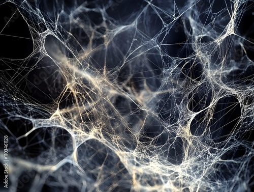 Swarm of Microscopic Bionic Spiders Weaving an Advanced Interconnected Web System