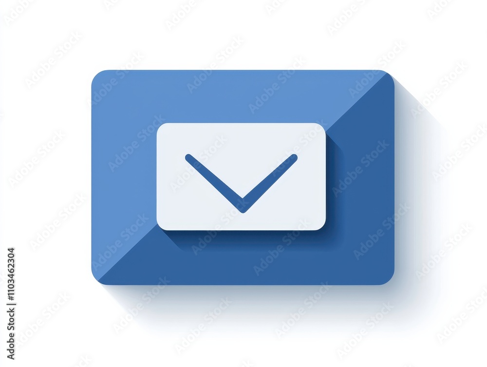 A simple blue envelope icon with a checkmark, symbolizing received or confirmed messages, set against a clean background. A simple blue envelope icon with a checkmark, symbolizing received or confirmed messages, set against a clean background.
