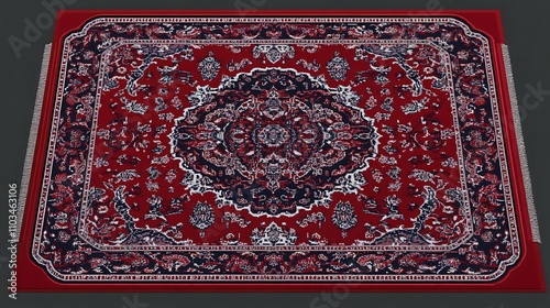 Oriental Southwestern Persia Isfahan-style Rectangular floor mats, 75x45 cm, vector graphics, light luxury, realistic effects, high resolution and ultra realistic. Style raw, taken in the style photo