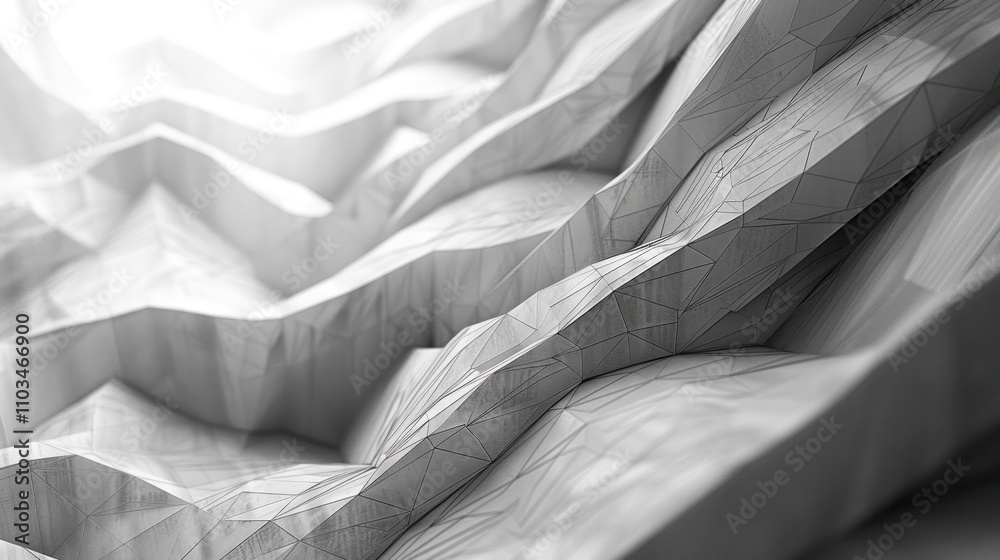 Abstract representation of a textured surface with geometric lines and folds. Abstract representation of a textured surface with geometric lines and folds.