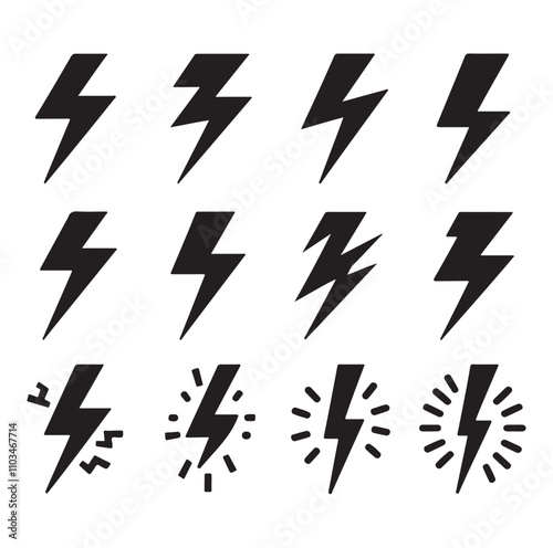 Free Download Lightning bolt silhouette vector illustration  - GFXLoad