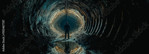 Delving into the Depths: Geologist Documenting Subterranean Activities in a Mining Shaft photo