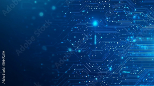 AI chip background on technology blue background. Circuit board. Ai Tech bg. Semiconductor or CPU processor. Artificial intelligence concept. Abstract digital vector illustration. Big data. 