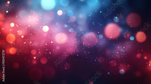 Abstract Background Image: Pink, Blue, and Red Bokeh