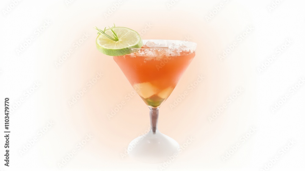 cocktail with lime and cherry cocktail with lime and cherry