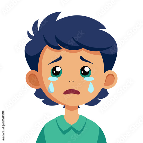 boy crying cartoon illustration