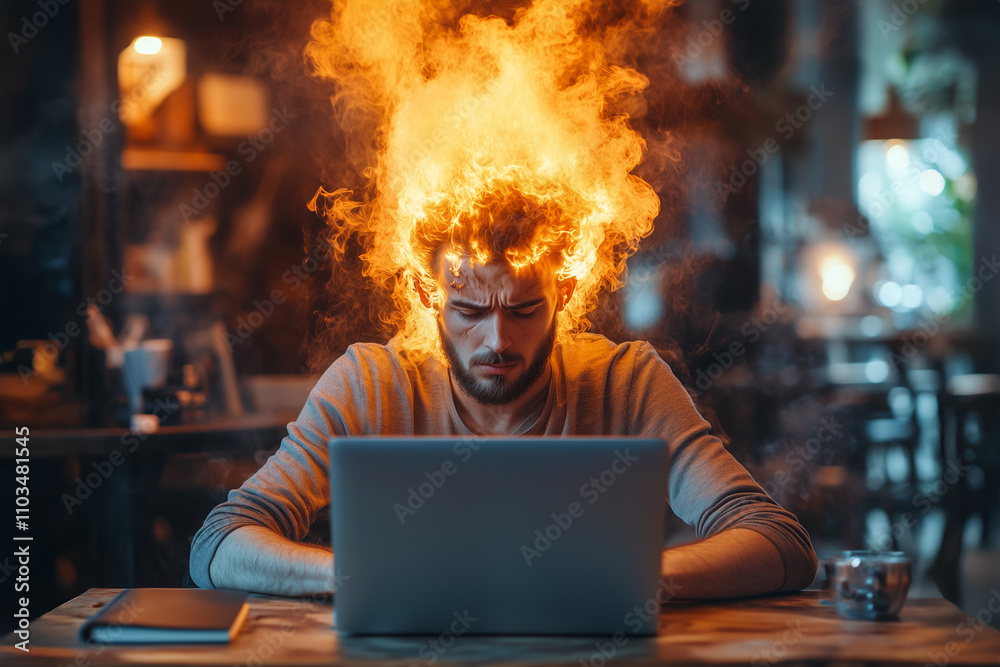 Conceptual photo of feeling burnout at work Conceptual photo of feeling burnout at work