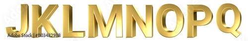 set of 3d render gold letters