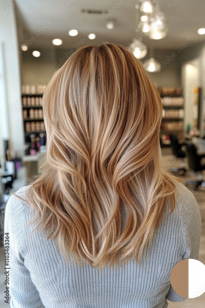 Blonde-Haired Woman Turned at Hair Salon Station Blonde-Haired Woman Turned at Hair Salon Station