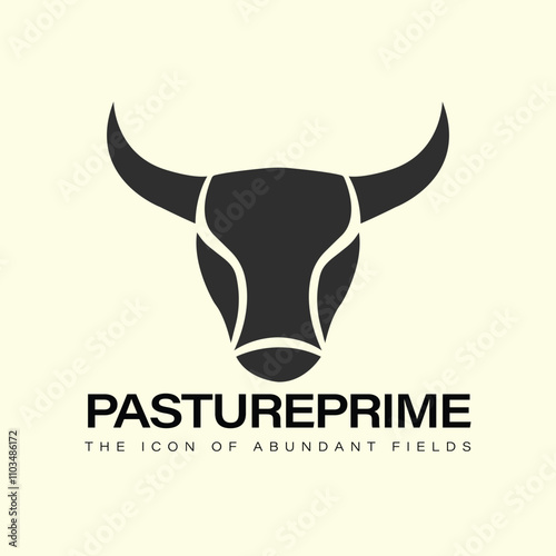 Vector of cow head logo design.