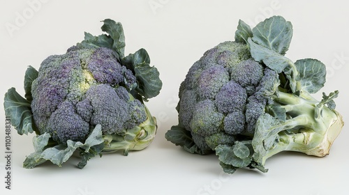 Purple Broccoli: A Close-Up of Fresh, Organic Produce photo