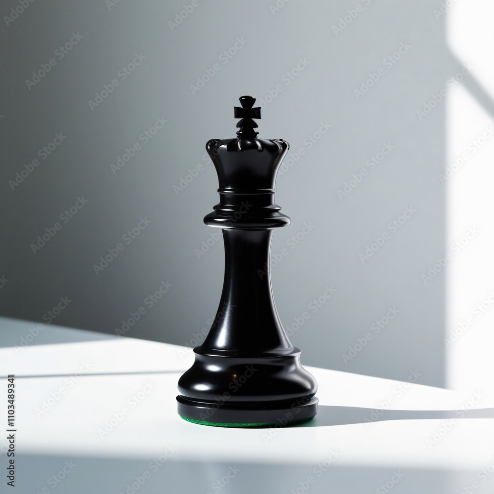 A solitary black queen chess piece