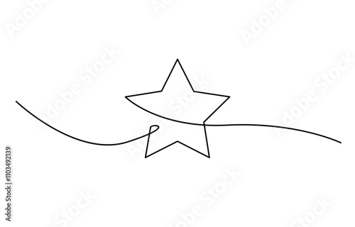 Hand giving star continuous line drawing. Rating symbol. Human arms palms. Feedback concept. Vector illustration isolated on white, One line  Drawing or illustration of a star, hand draw doodle stars.