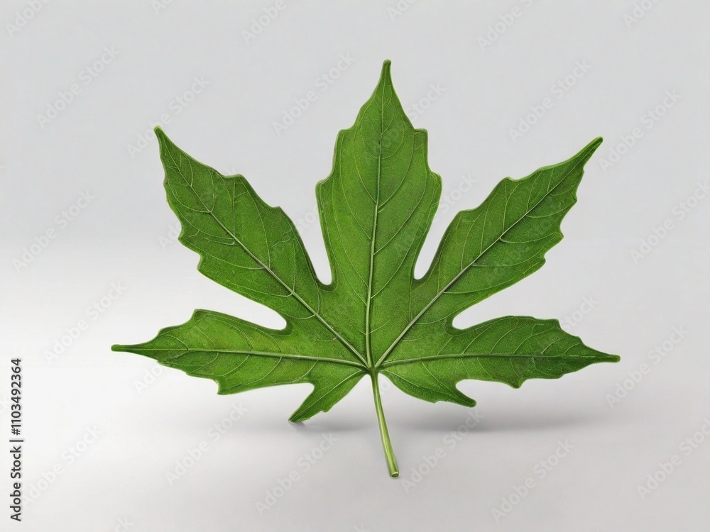 Obraz premium Nature's Green Leaf on Transparent Backdrop