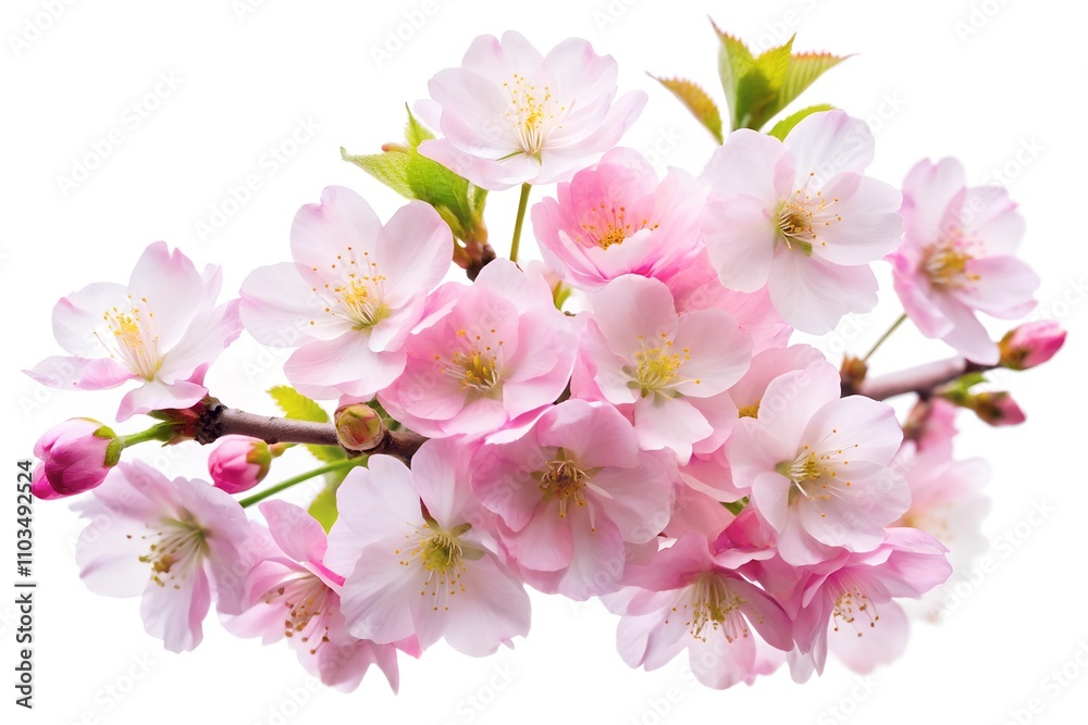 Beautiful sakura flowers isolated on white background Beautiful sakura flowers isolated on white background