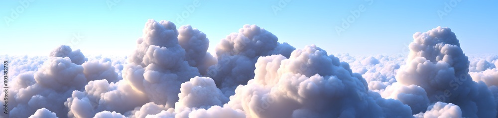 A serene view of fluffy clouds against a bright blue sky, evoking tranquility and freedom. A serene view of fluffy clouds against a bright blue sky, evoking tranquility and freedom.
