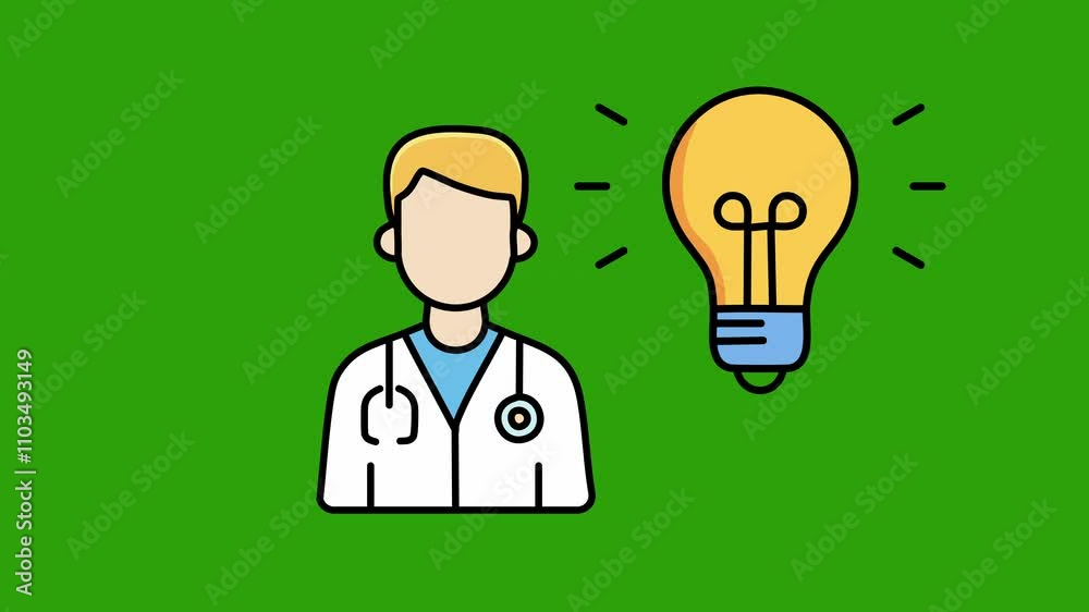 doctor idea icon animation, 4K motion animation. doctor idea icon animation, 4K motion animation.