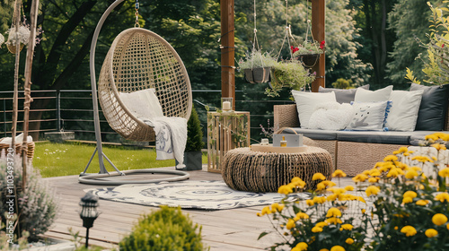 Modern style interior design 3d illustration