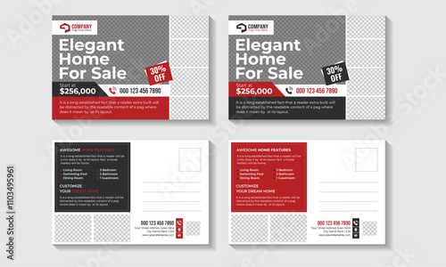 Professional Real Estate Postcard Design Template With Modern Layout