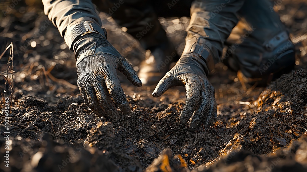 Close-Up View of a Geotechnical Engineer Wearing Protective Gear Close-Up View of a Geotechnical Engineer Wearing Protective Gear
