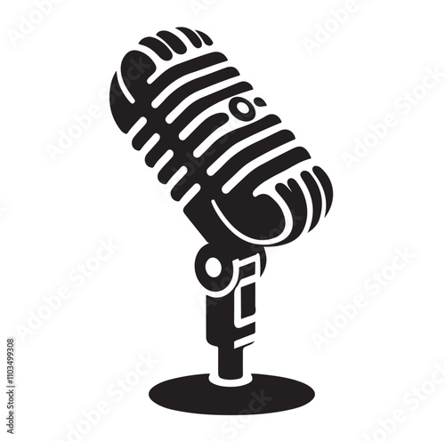 microphone silhouette vector illustration