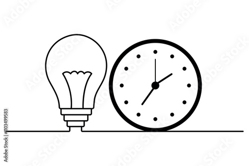 Eco earth hour of world earth day continuous hand draw concept global map outline vector illustration