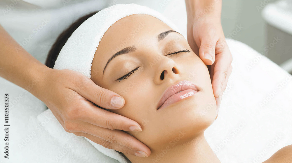 A cosmetologist performing a beauty procedure, injecting a solution into a woman's skin near her eye, while the patient lies with her eyes closed in a relaxed pose. The scene is se A cosmetologist performing a beauty procedure, injecting a solution into a woman's skin near her eye, while the patient lies with her eyes closed in a relaxed pose. The scene is se