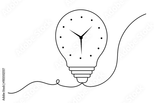 Eco earth hour of world earth day continuous hand draw concept global map outline vector illustration