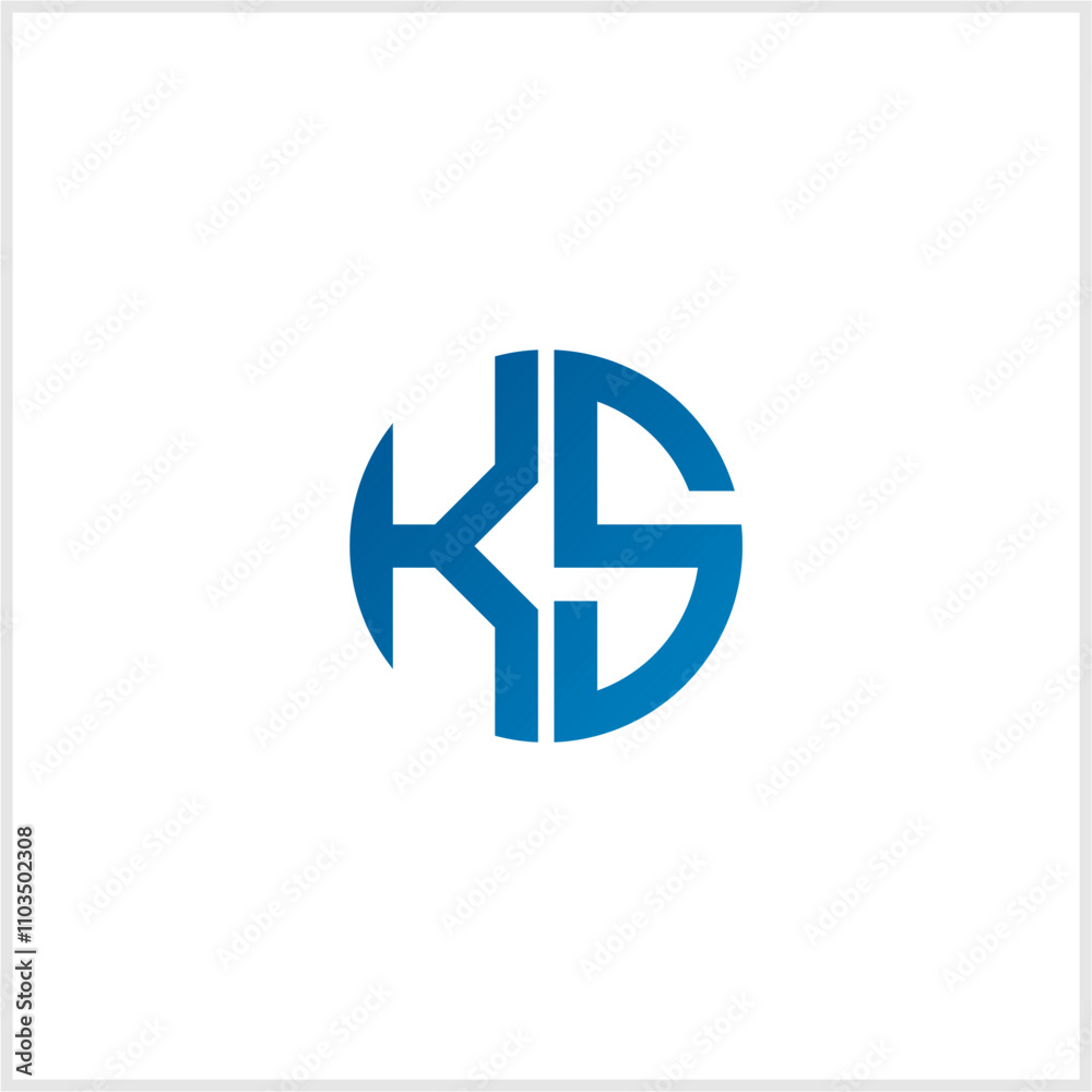 monogram letter ks, sk, circle shape lettering logo monogram letter ks, sk, circle shape lettering logo