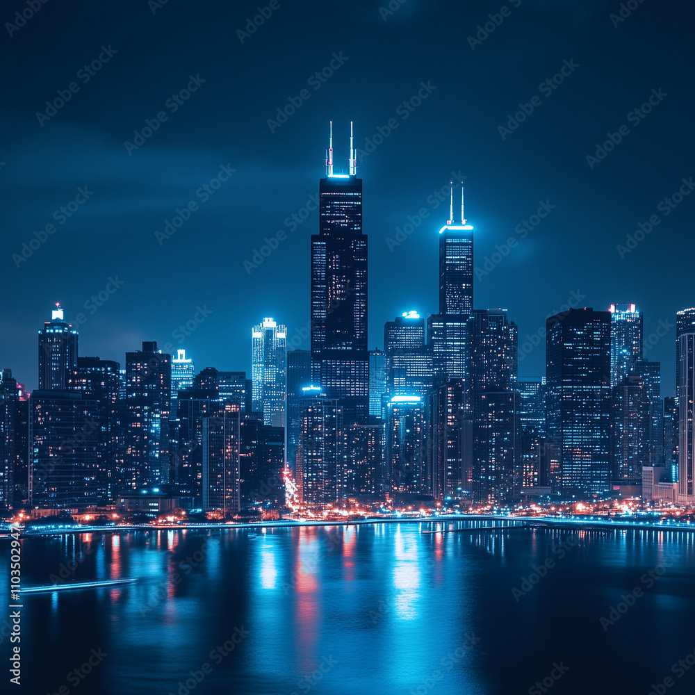 Fototapeta premium サンズ展望台から望むビクトリア湾の夜景
